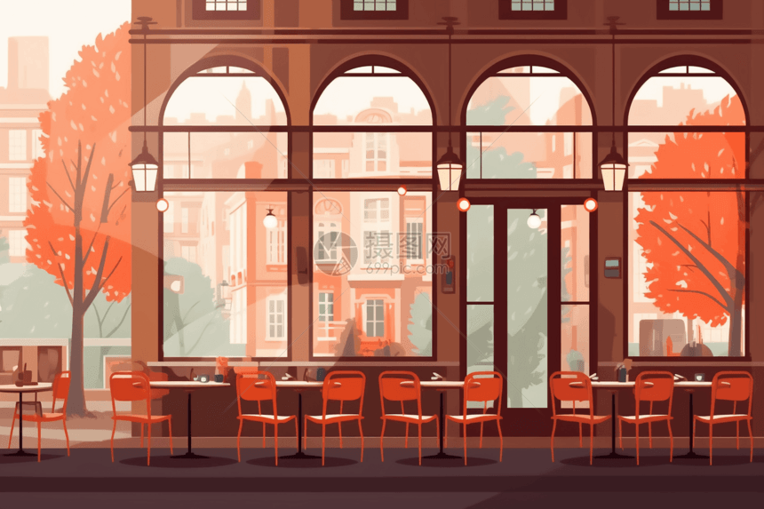 现代咖啡馆插图图片