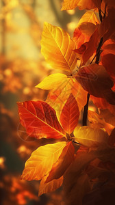 金灿灿的秋叶背景图片