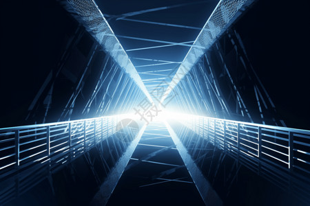 光芒万丈的粒子桥背景图片
