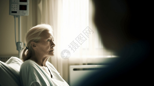 病房白发苍苍的老人图片