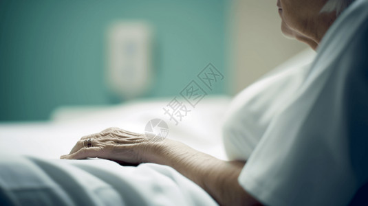 卧病在床的病人高清图片