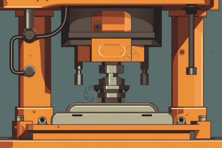 重工业液压机创意插图背景图片