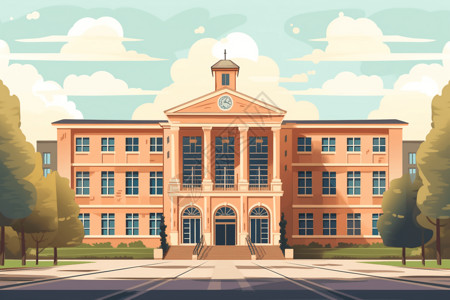 大学行政大楼平面插图图片