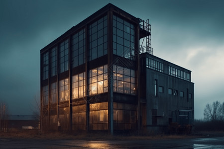 工业工厂的外部场景背景图片