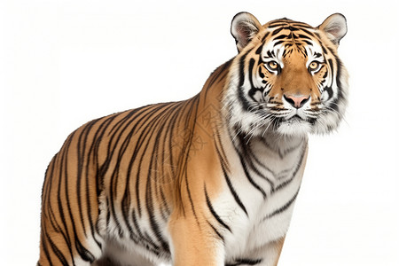 孟加拉老虎白色背景皇家虎高清图片