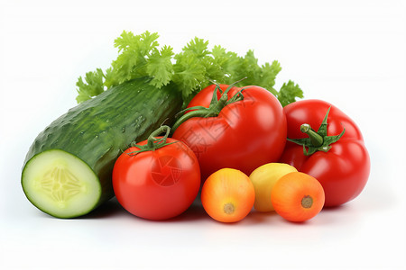 蔬菜番茄黄瓜果蔬背景图片