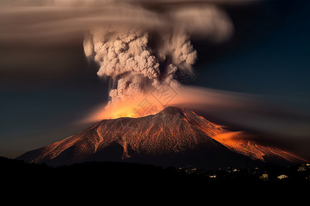 火山爆发熔浆埃特纳高清图片