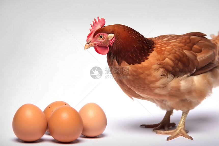母鸡鸡蛋图片