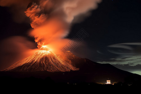 埃特纳火山爆发背景图片