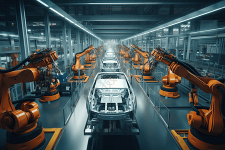 质量控制汽车工厂装配线机器人焊接设计图片