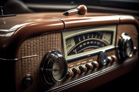 质感老式汽车收音机图片