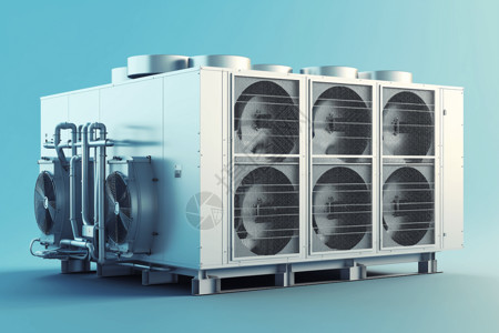 空气能热水器空调系统模型设计图片