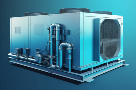 空气源热泵3D空调系统模型设计图片