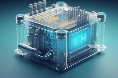 氢燃料电池的3D模型背景图片