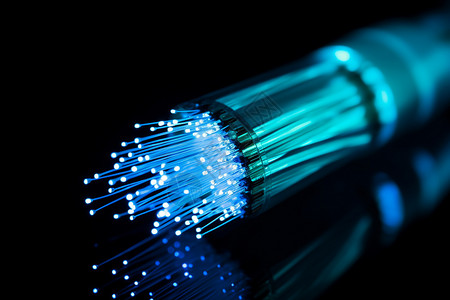科技背景蓝光光纤通信技术背景