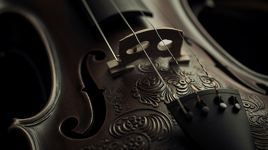 古老小提琴特写背景图片