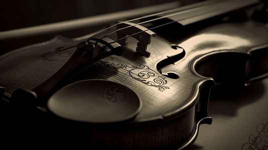 复古小提琴特写图片