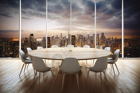 现代商务办公会议桌背景图片
