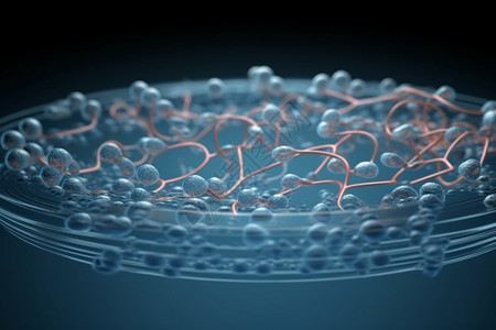 透明细胞膜结构3d渲染背景图片