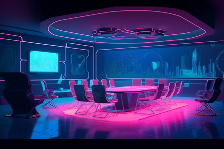 未来主题的会议室背景图片