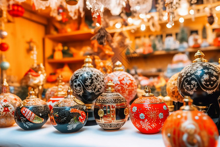 欧洲中国风花瓶圣诞节的装饰摆件背景