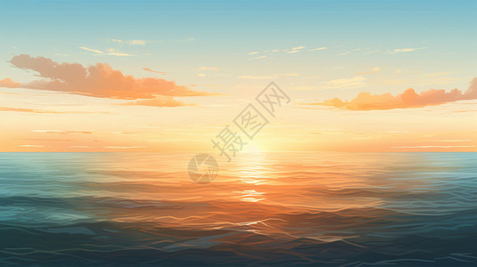 日出海面的美景图片