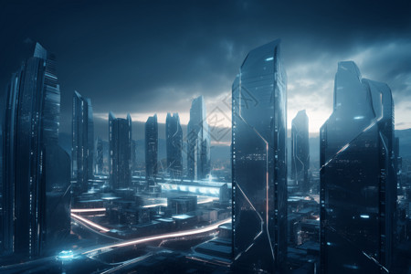 未来科技感城市建筑图片