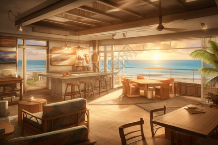 酒店海景热带海滨酒店餐厅设计图片