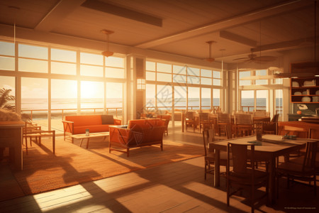 热带酒店沙滩海滨酒店餐厅设计图片