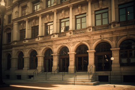 欧洲历史广场风格的市政厅图片