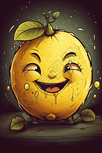 笑容灿烂的柠檬背景图片