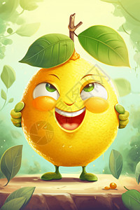 阳光开朗性格阳光的柠檬插画