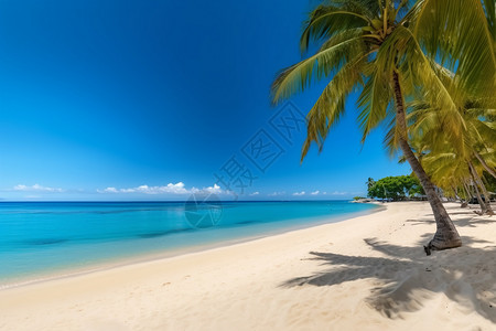 深蓝色海水纹干净的金沙海滩背景