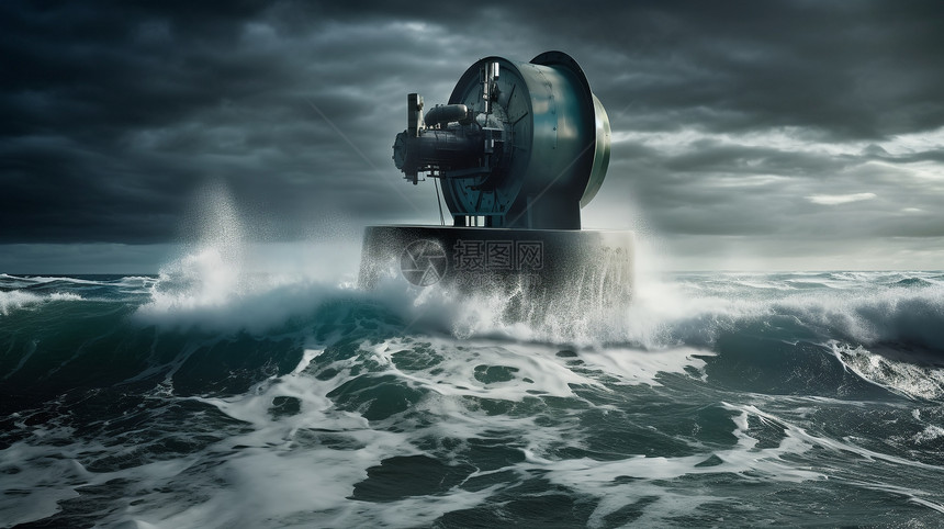 海浪中潮汐涡轮机图片