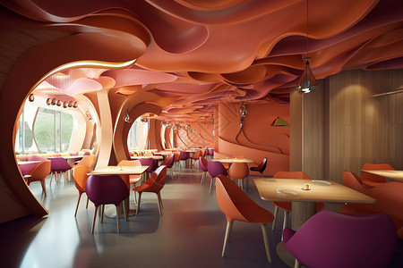食堂用餐餐厅用餐区的装修设计图片
