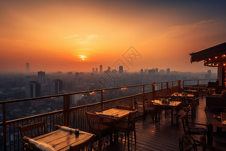 浪漫阳台餐厅温暖的灯光有浪漫的氛围设计图片