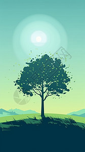 绿色的大树背景图片
