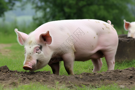 可爱的猪牲畜散养猪高清图片