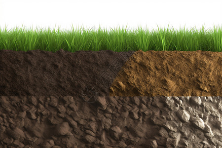草地和土壤剖面图背景图片