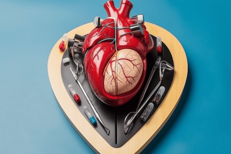 医学教育解剖心脏3D模型背景图片