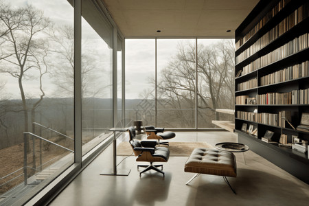 现代家居阅览室图片