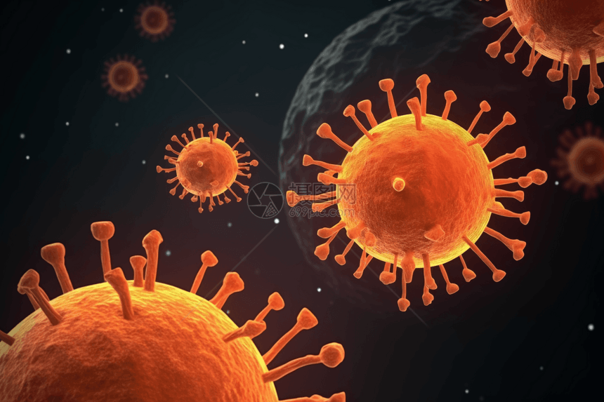 橙色冠状病毒疾病概念图图片