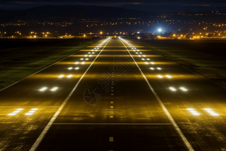 夜间新机场跑道图背景