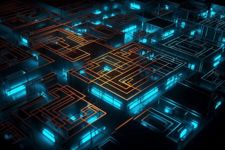 Cyber 3D迷宫概念图图片