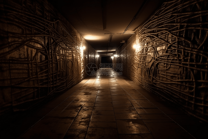 地下隧道场景3D概念图图片