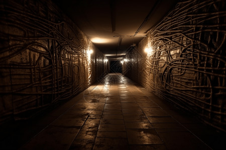 地下隧道场景3D概念图背景图片