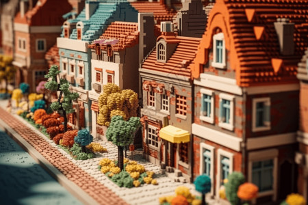 乡村小镇3D概念插图背景图片