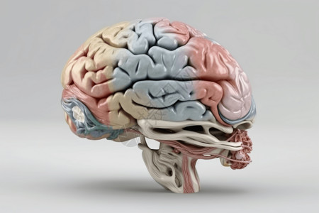 人脑解剖结构3D创意模型高清图片