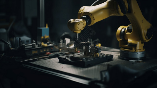 智能工厂机制的机器人特写图高清图片