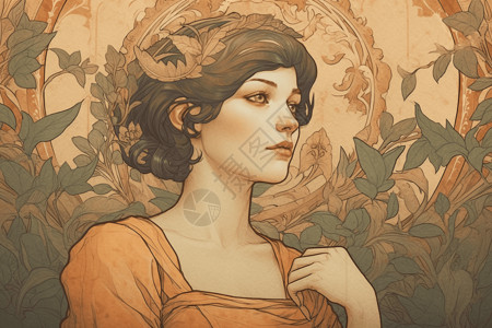 复古文艺复兴的女子背景图片